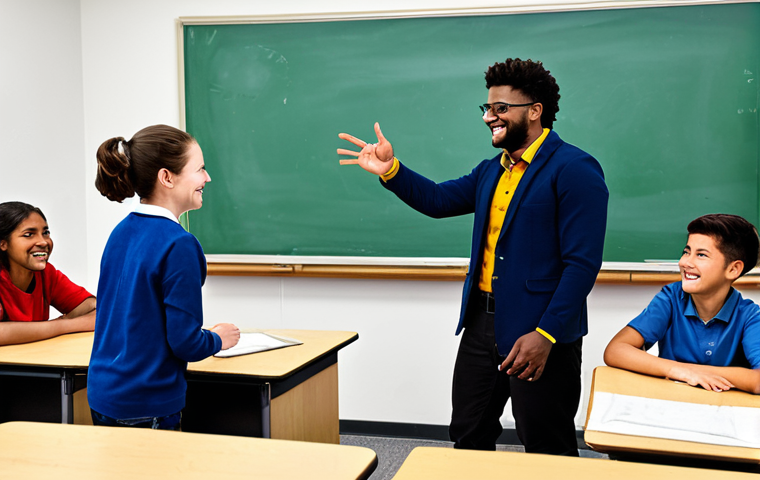 **
A diverse group of fully clothed students actively participating in a gamified history lesson in a modern classroom. The teacher, also fully clothed, is facilitating the simulation. Students are engaged, smiling, and working collaboratively. Safe for work, appropriate content, family-friendly, professional educational setting, perfect anatomy, correct proportions, well-formed hands, proper finger count, natural pose, high quality.
**