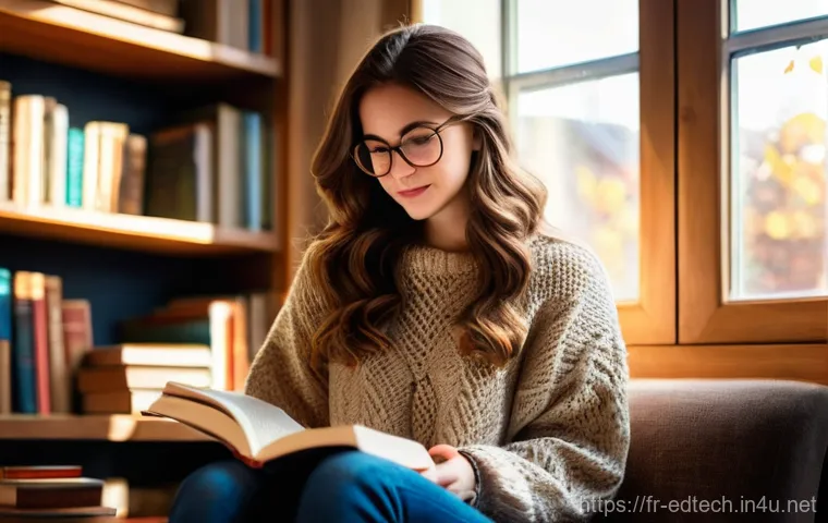 교육공학과 Bloom의 교육목표 분류학 - **Prompt 1: Cozy Bookstore Corner**
    "A young woman, approximately 20-25 years old, with long wav...